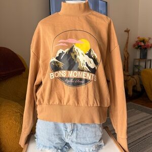 H&M Corduroy-Trim Pullover - Camel